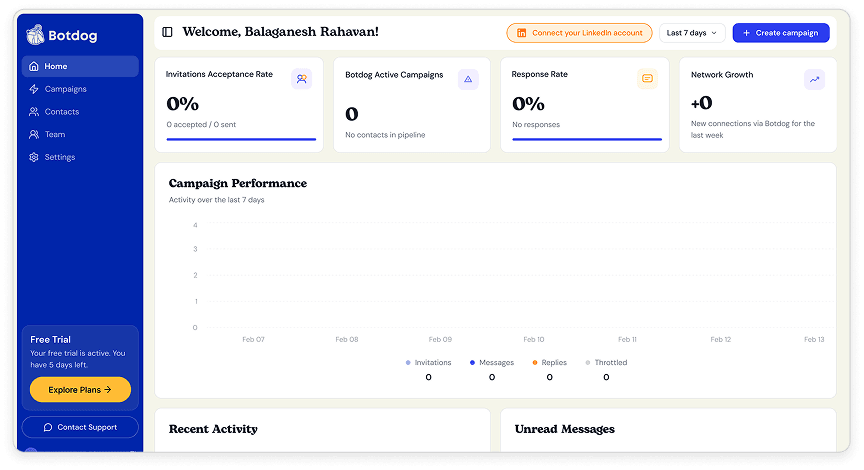 Manage accounts and collaborate