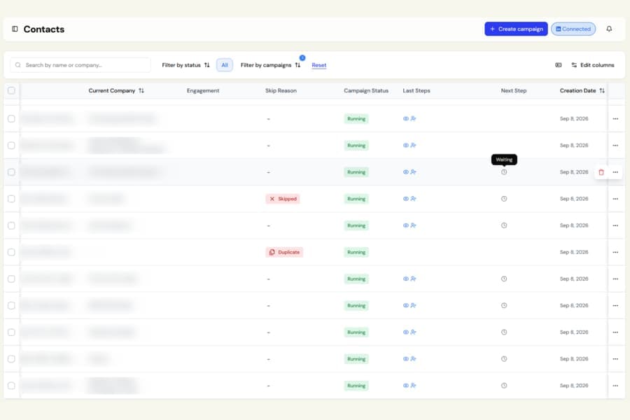 Contacts: no more phantom "next step" after a campaign has finished screenshot