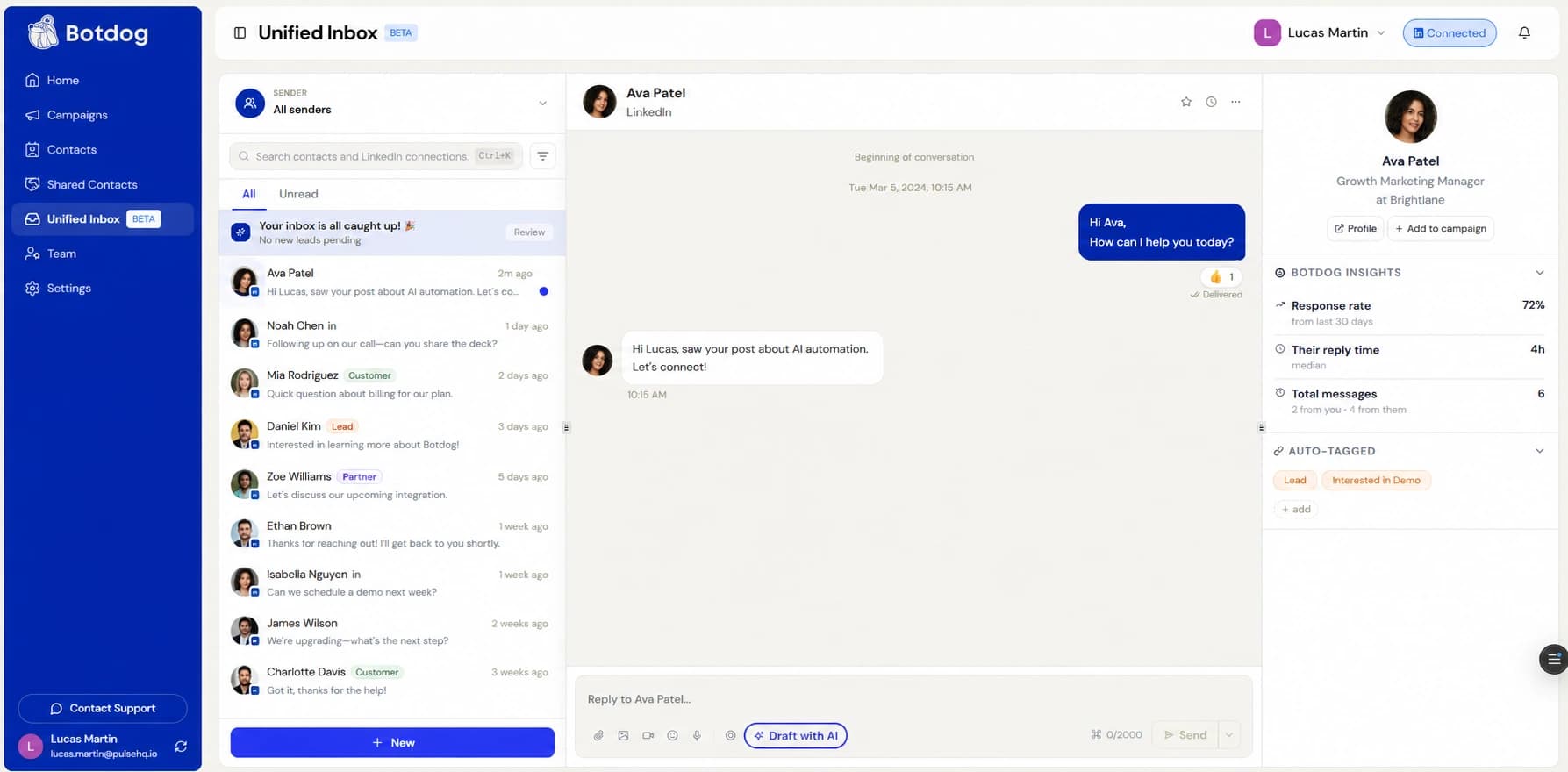 Introducing the Unified LinkedIn Inbox screenshot