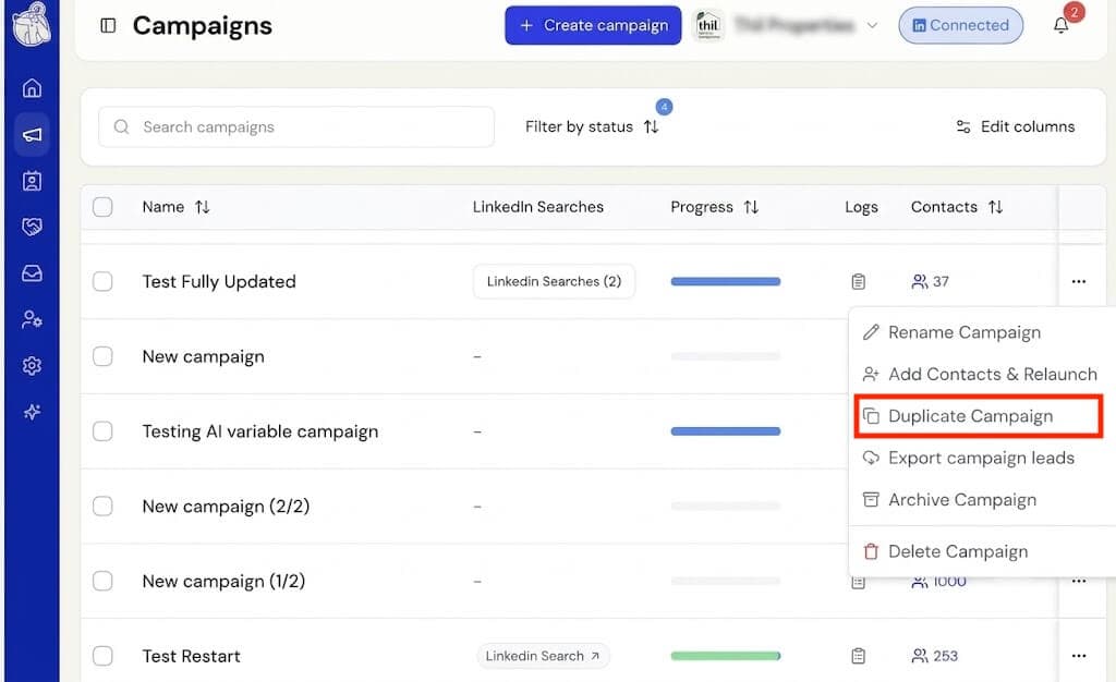 Reuse a campaign sequence with the new Duplicate Campaign option screenshot