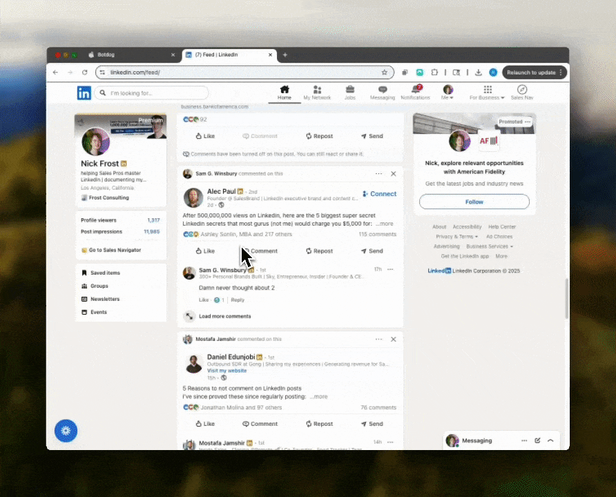 Export LinkedIn Post Comments