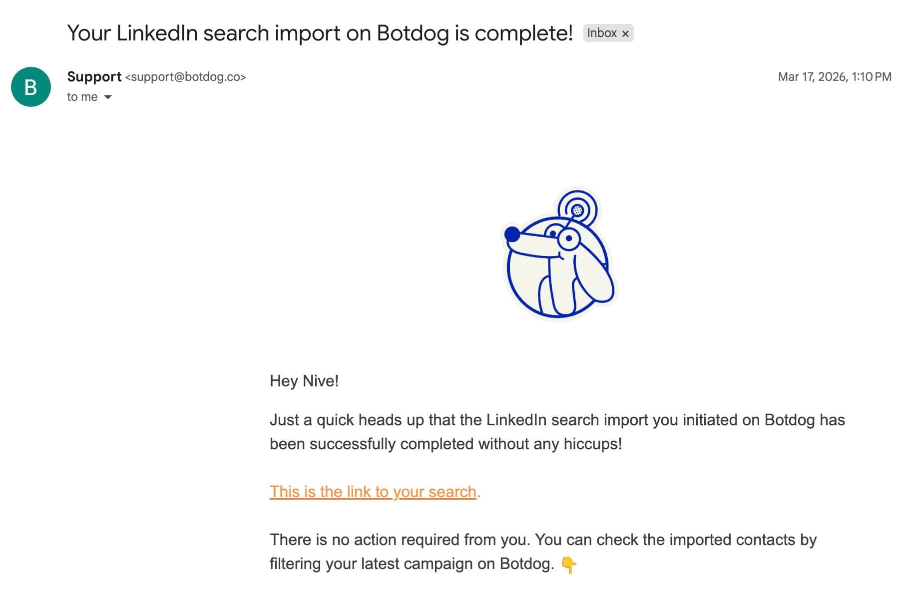 No More Duplicate Import-Complete Emails screenshot