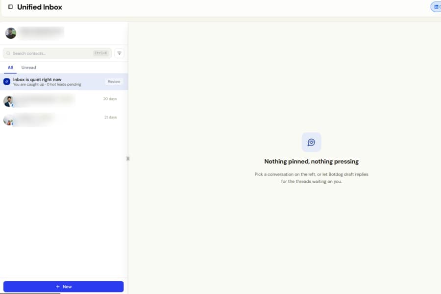 Removed the Archive option from the inbox screenshot