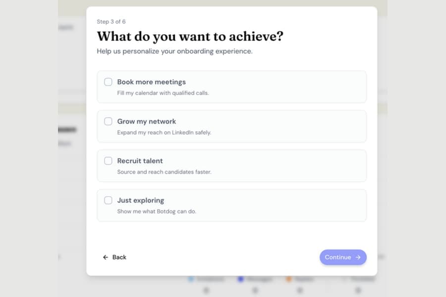 Setting up your account takes less typing screenshot